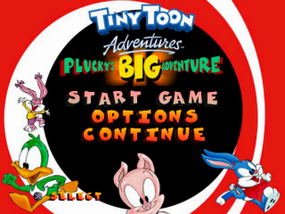 Tiny Toon Adventures Plucky's Big Adventure title screen for Playstation